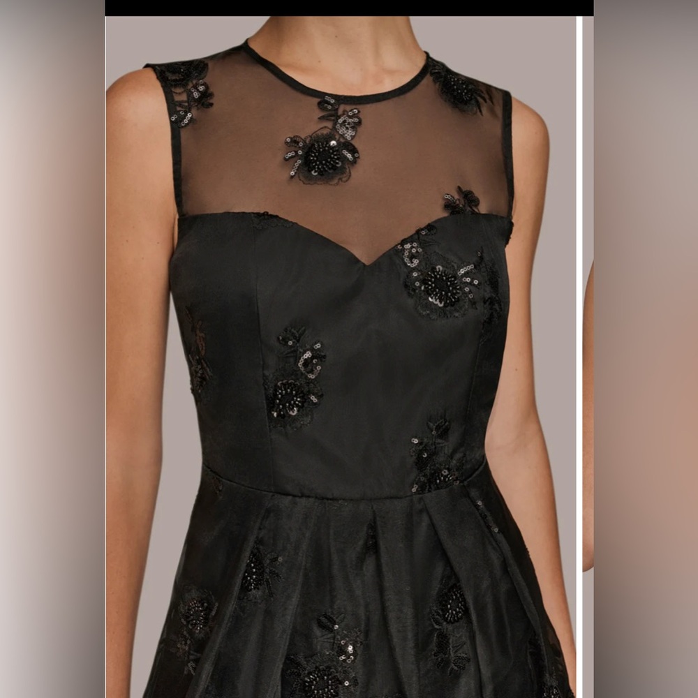 ORGANZA SLEEVELESS BEAD MIDI GOWN - Picture 5 of 9